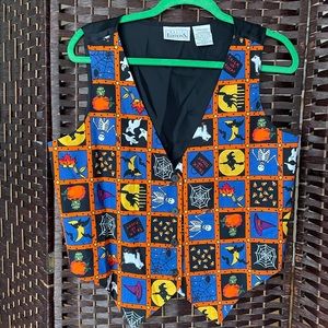 Vintage Halloween Silk Suit Vest - Size Medium